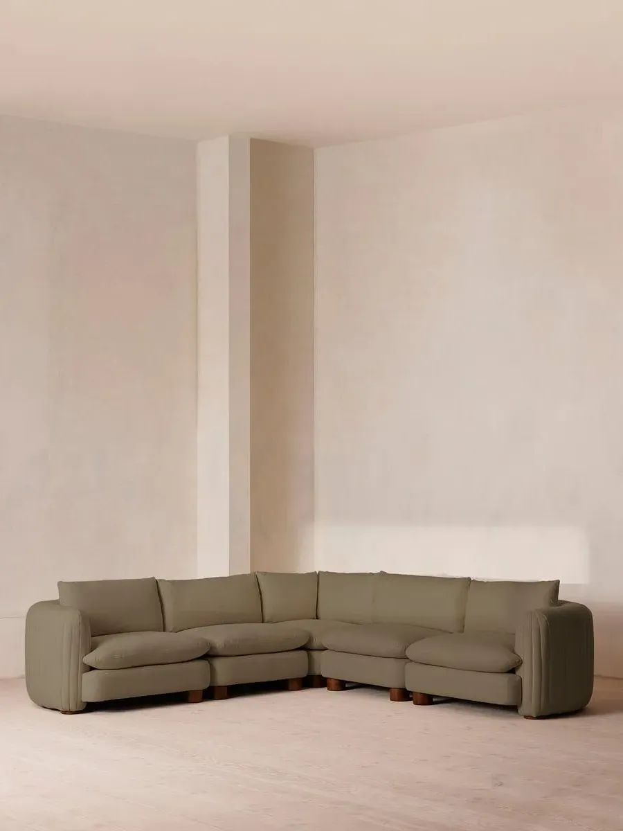 Corner Modular Sofa with Deep Seat - Sage, Linen