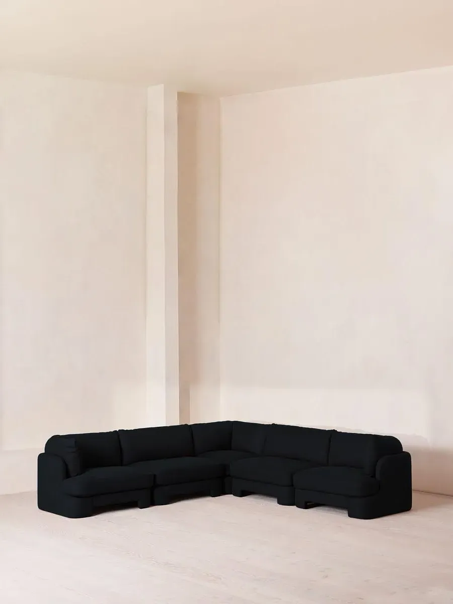 Corner Modular Sofa with Deep Sit - Indigo, Linen