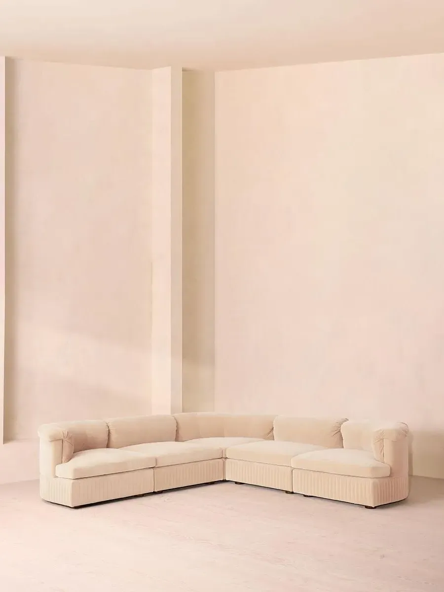 Corner Modular Sofa with Feather Cushions - Velvet