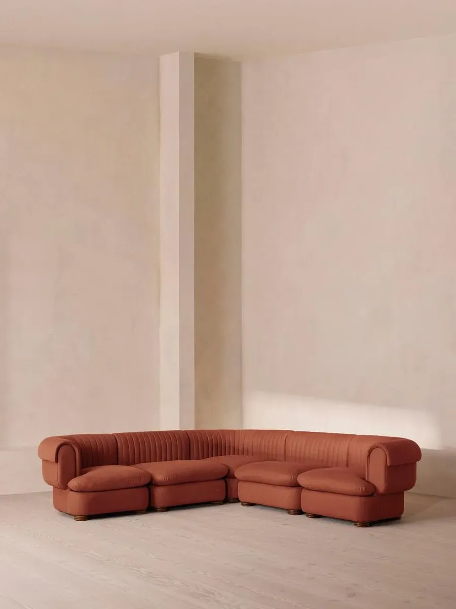 Corner Modular Sofa with Fluted Back - Sienna, Linen