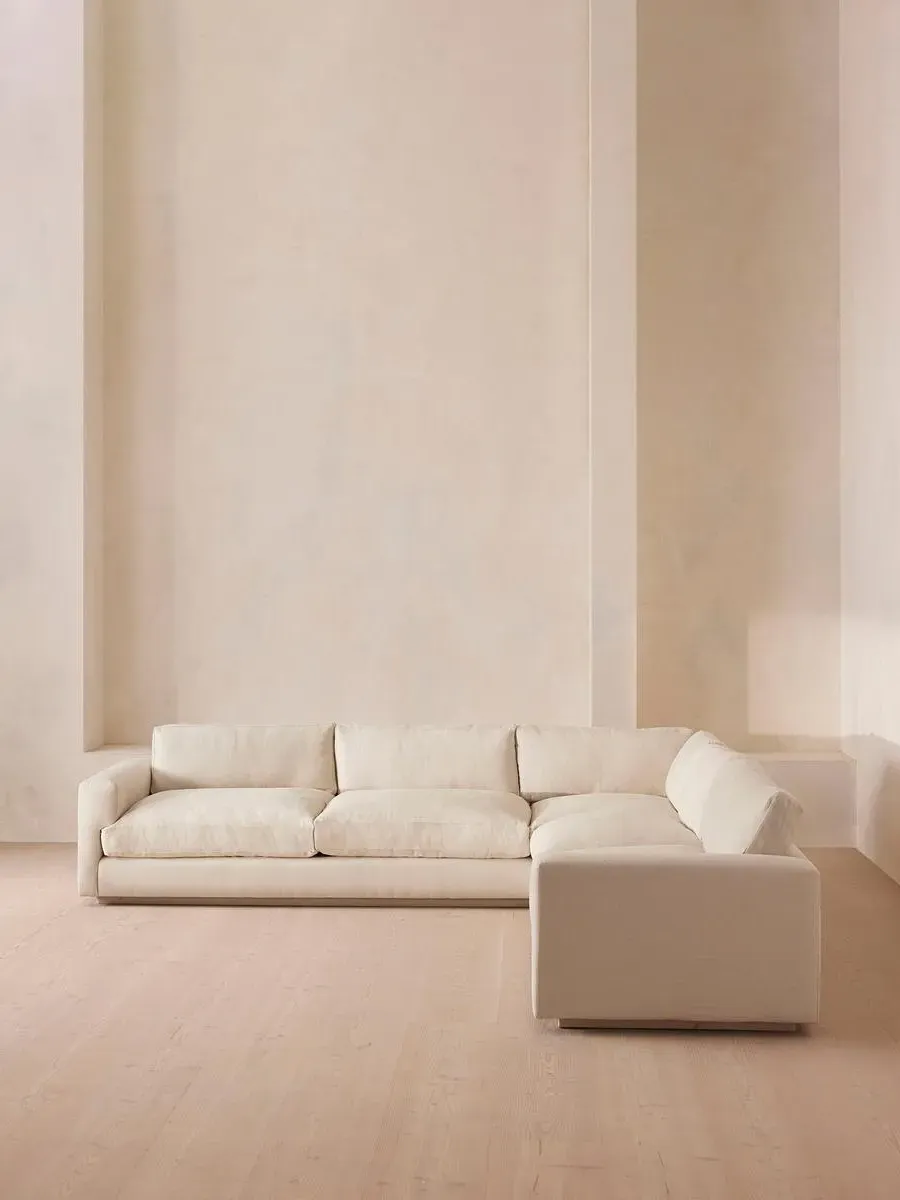 Corner Sofa with Deep Seat - Bisque, Linen