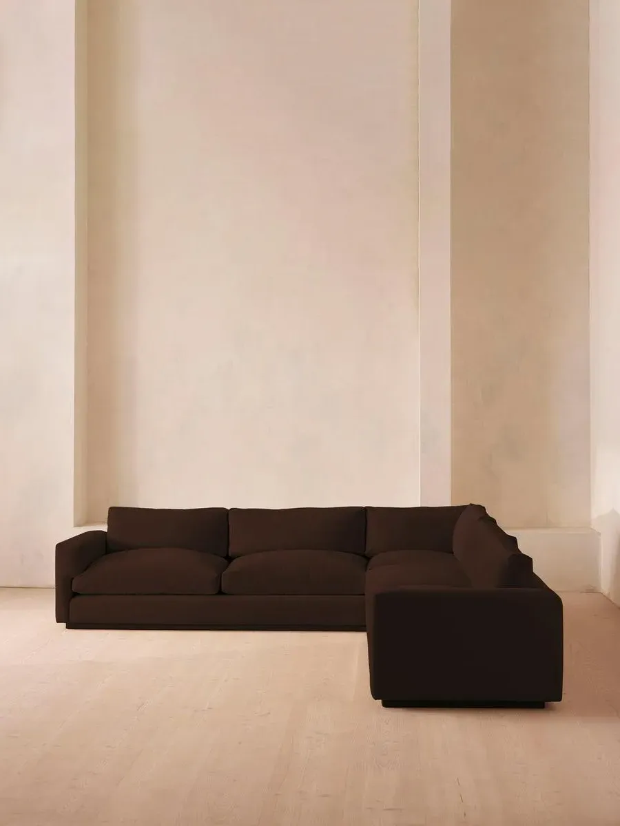 Corner Sofa with Deep Seat - Chocolate, Velvet image