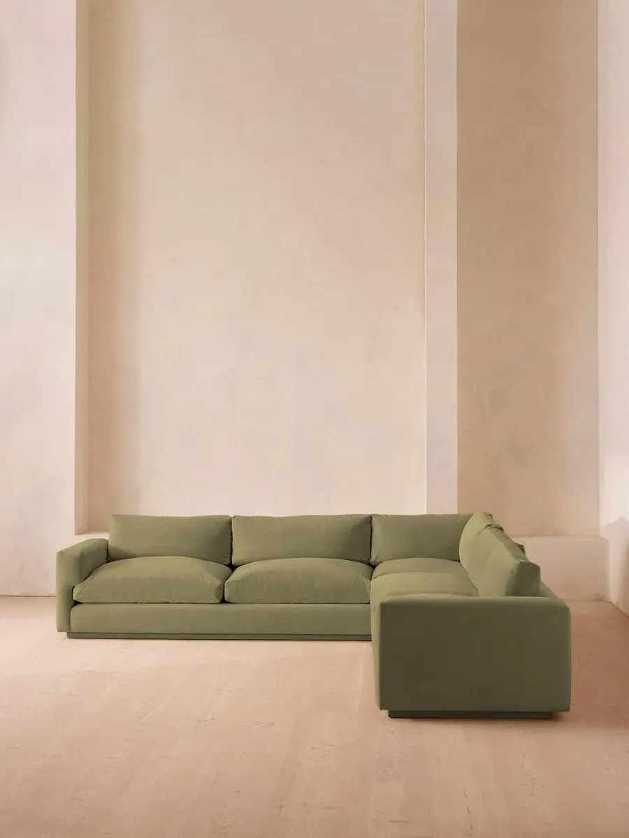 Corner Sofa with Deep Seat - Lichen, Velvet
