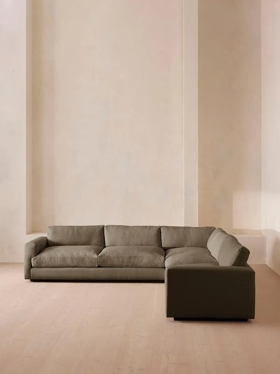 Corner Sofa with Deep Seat - Mushroom, Linen
