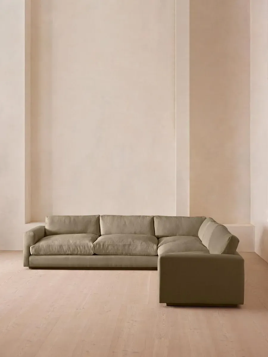 Corner Sofa with Deep Seat - Sage, Linen