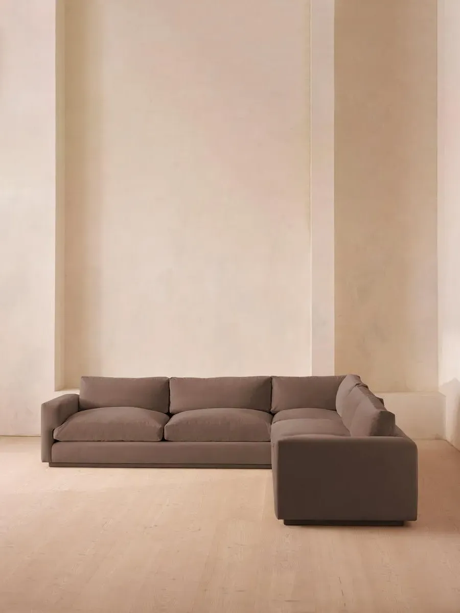 Corner Sofa with Deep Seat - Taupe, Velvet
