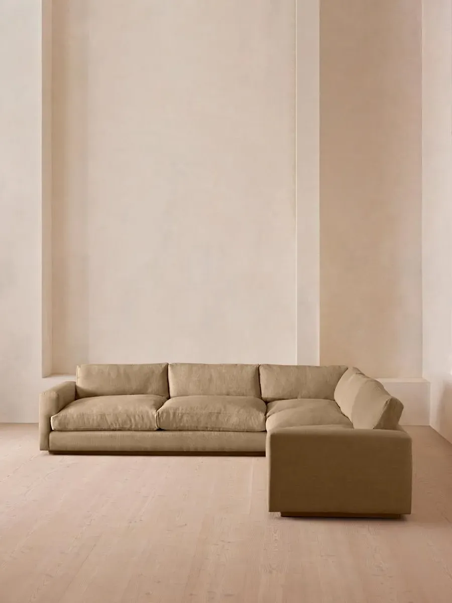Corner Sofa with Deep Seat - Wheat, Linen