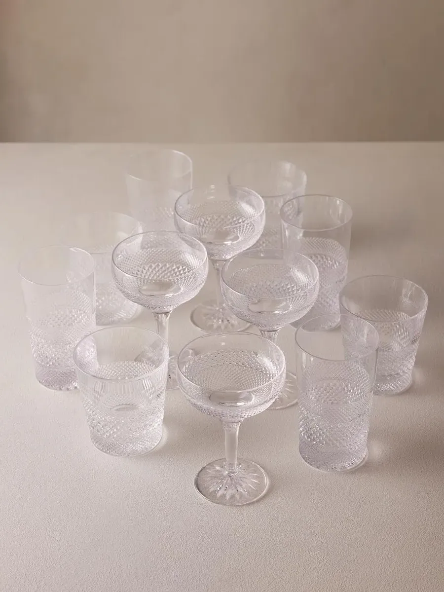 Crystal Glassware Set - Clear, Hand-Cut Crystal image