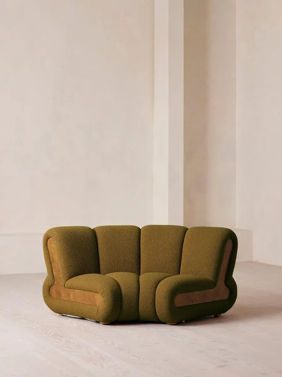 Curved Modular Armchair - Kelp, Boucle