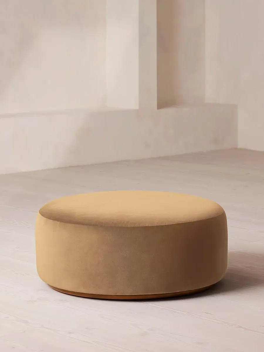 Curved Ottoman - Camel, Velvet