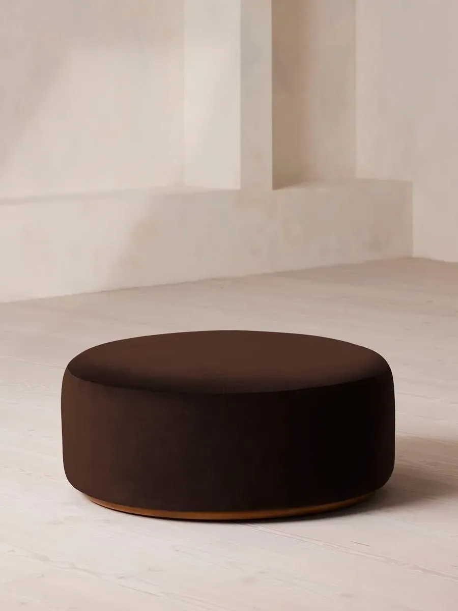 Curved Ottoman - Chocolate, Velvet