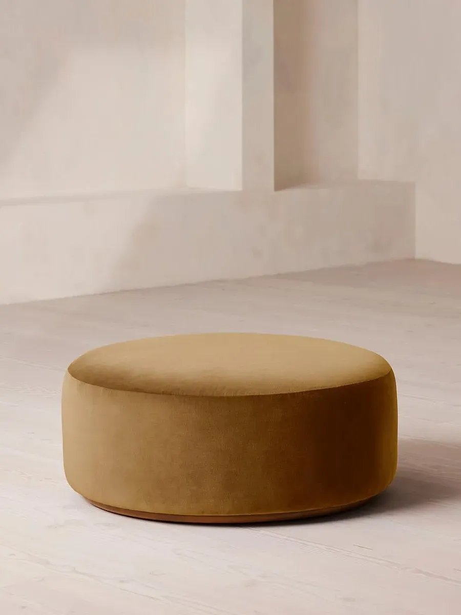 Curved Ottoman - Mustard, Velvet