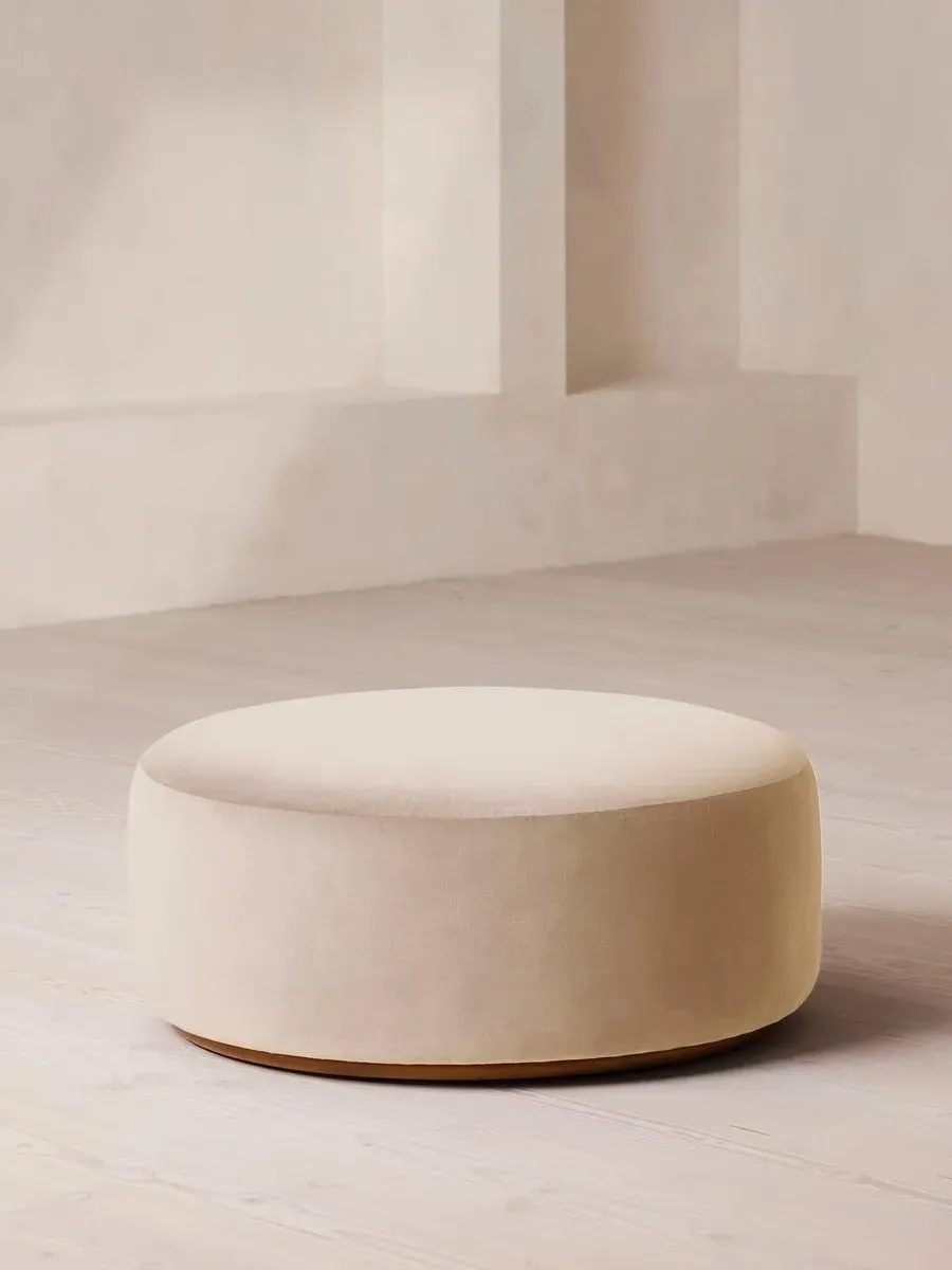 Curved Ottoman - Porcelain, Velvet