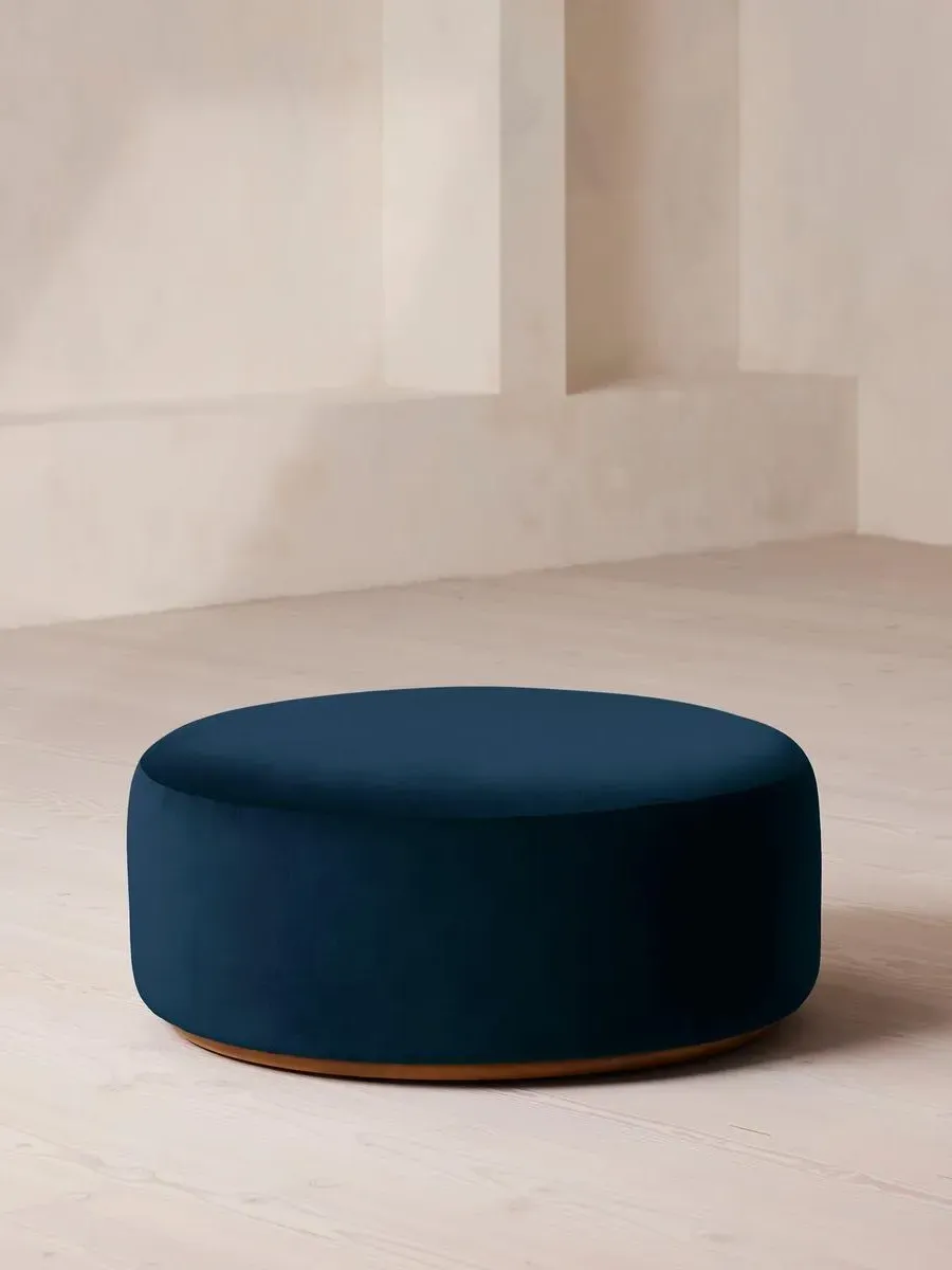 Curved Ottoman - Royal Blue, Velvet