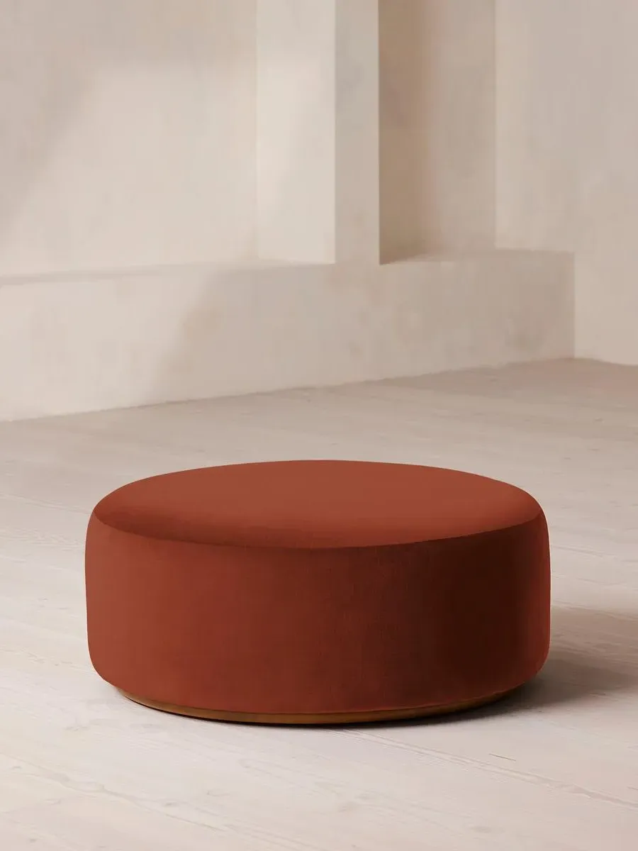 Curved Ottoman - Rust, Velvet