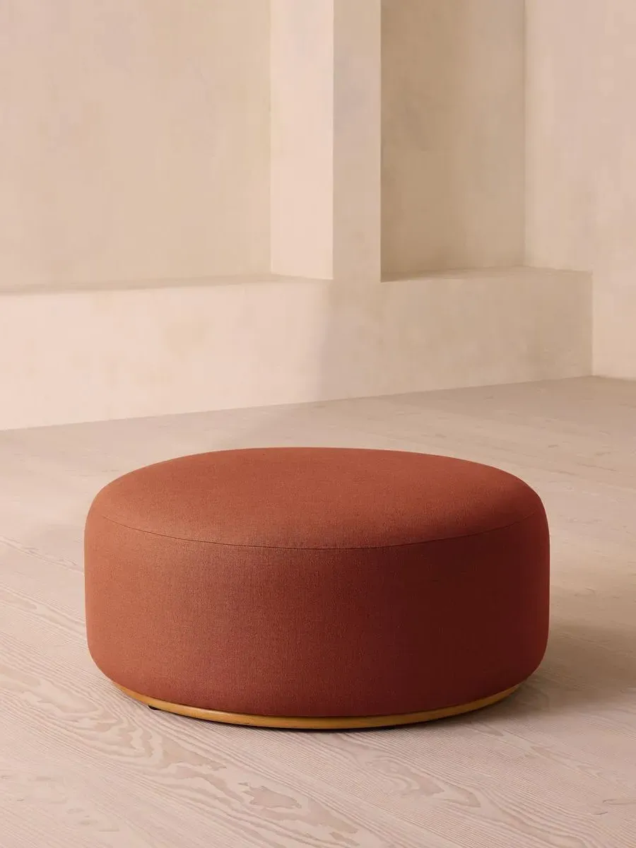 Curved Ottoman - Sienna, Linen