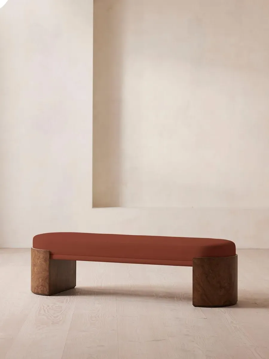 Cushioned Bench with Legs - Sienna, Linen