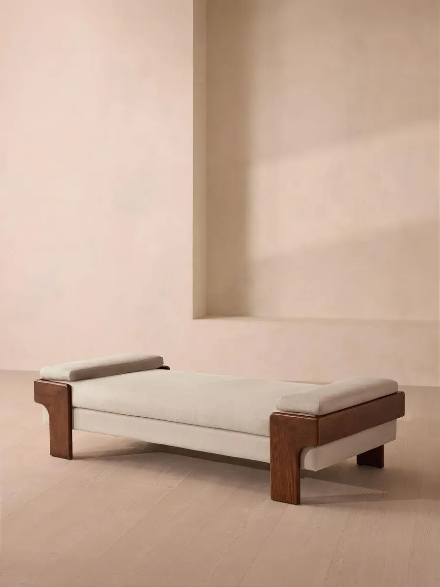 Daybed with Bolster Cushions - Bisque, Linen