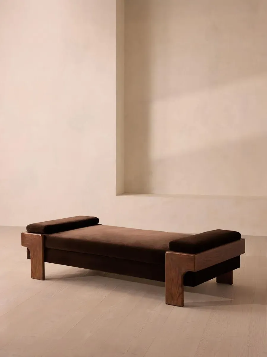 Daybed with Bolster Cushions - Chocolate, Velvet