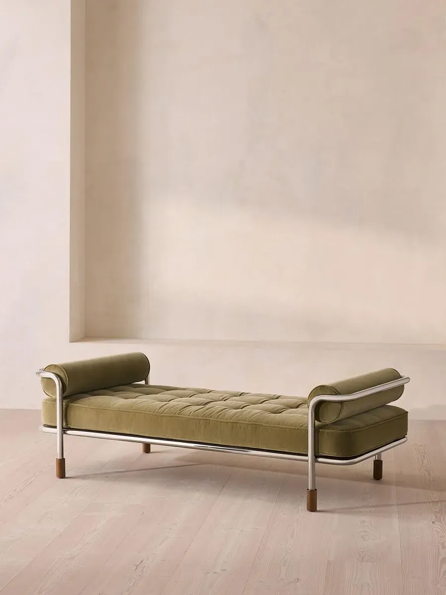 Daybed with Bolster Cushions - Lichen, Velvet image