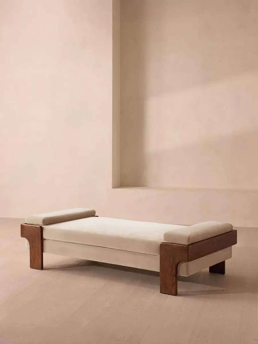 Daybed with Bolster Cushions - Porcelain, Velvet
