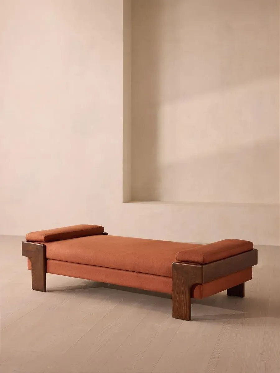 Daybed with Bolster Cushions - Rose, Linen