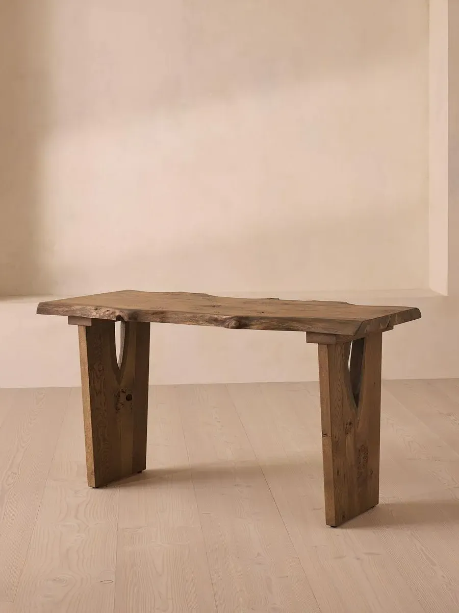 Desk with Cable Grommet - Aged Oak, Solid Wood image