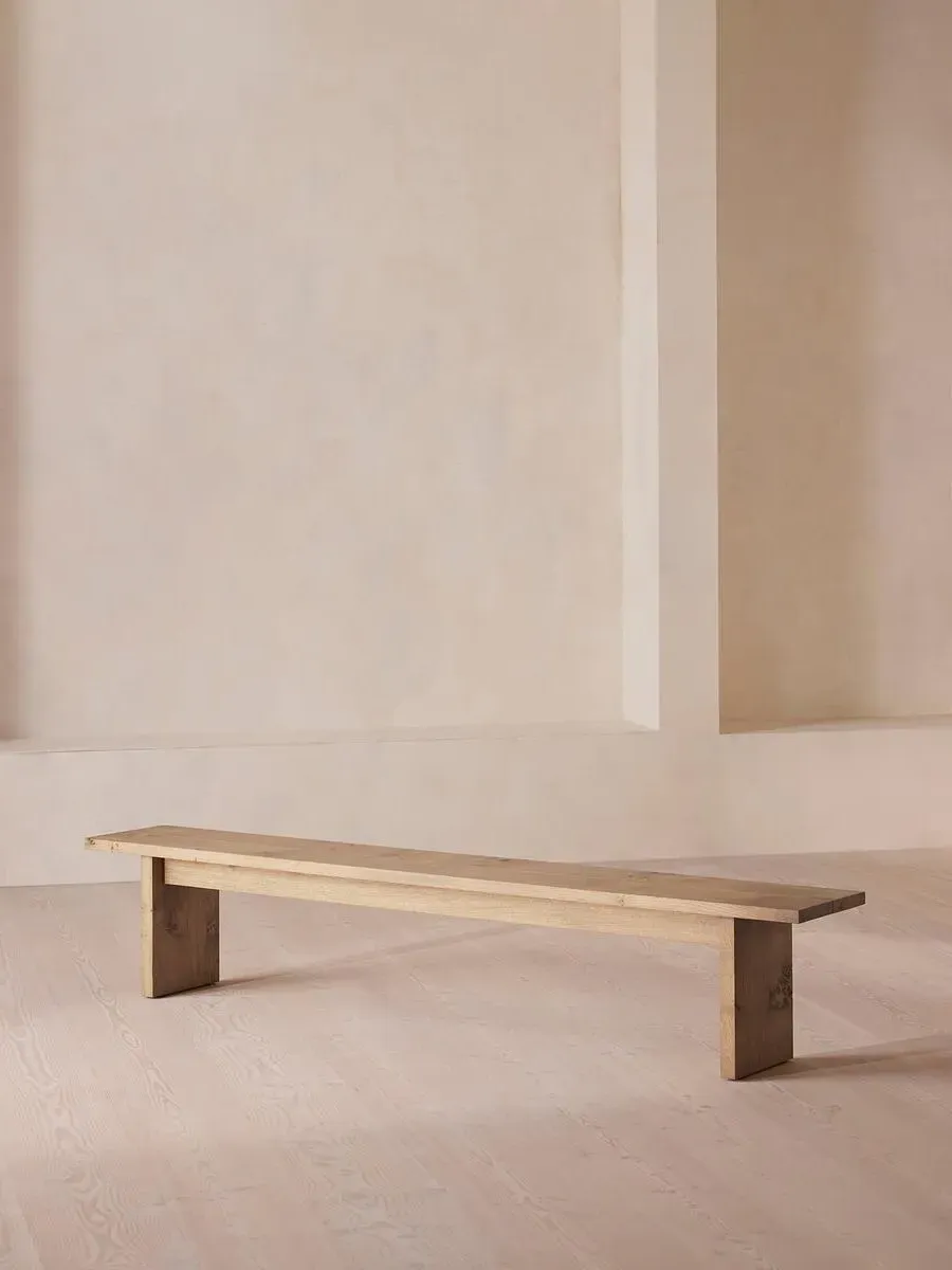 Dining Bench with Live Edge - Aged Oak