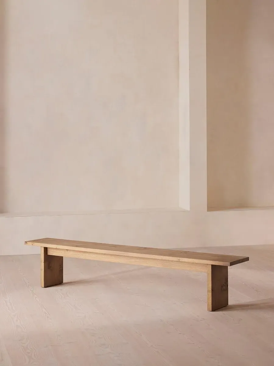 Dining Bench with Live Edge - Light Oak