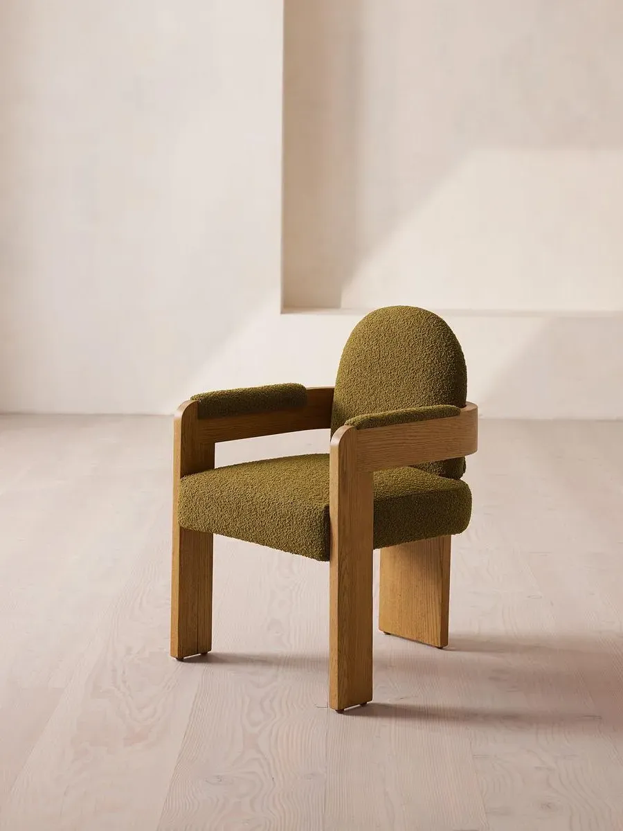 Dining Chair with Arms - Kelp, Boucle image