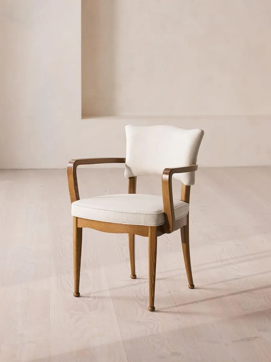 Dining Chair with Arms - Natural, Linen image
