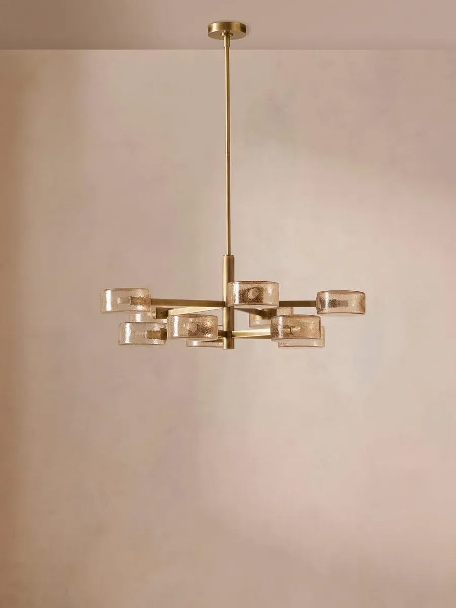 Disc Chandelier - Smoked Glass, Brass image