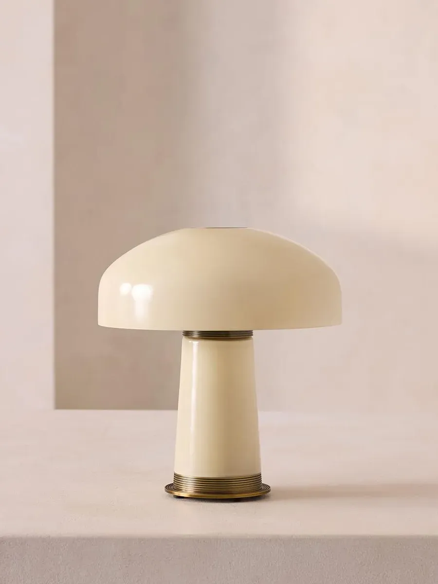 Dome Portable Lamp with Dimmer - Cream, Glass image