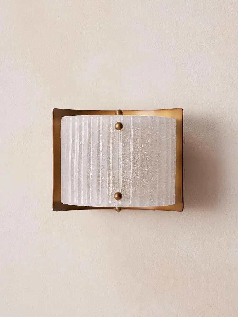 Domed Wall Sconce - Frosted, Ribbed Glass image