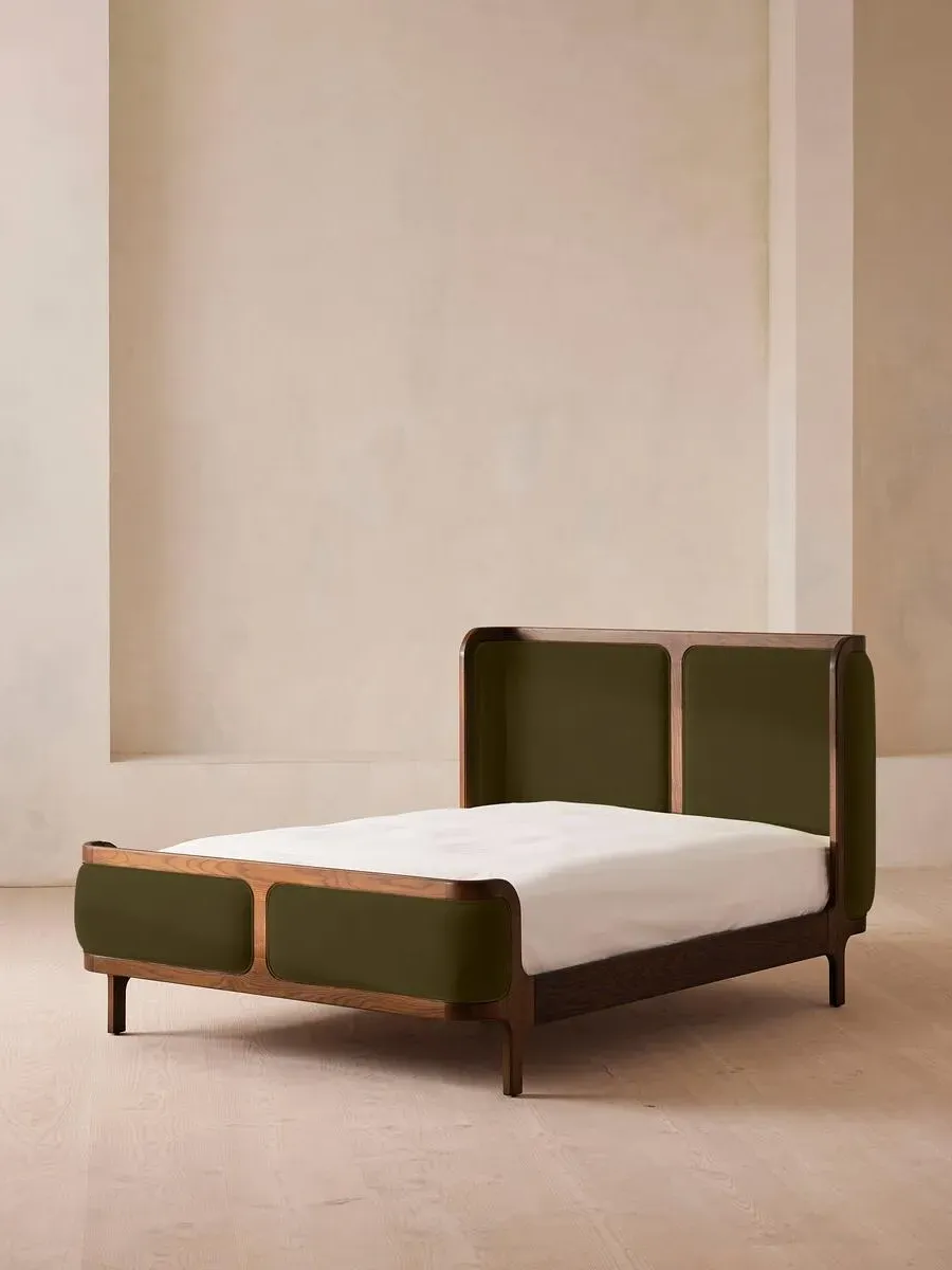 Double Bed Frame - Olive, Velvet