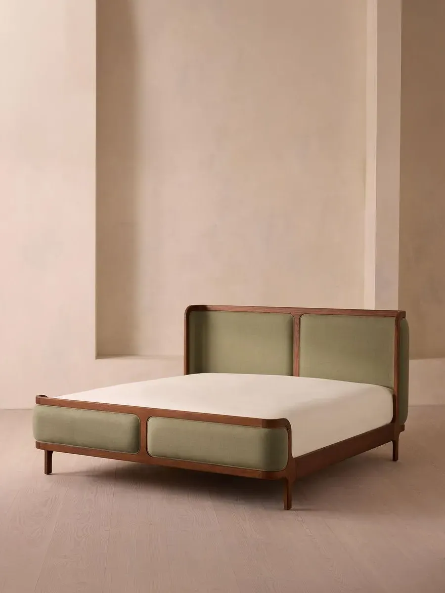 Double Bed Frame - Sage, Linen