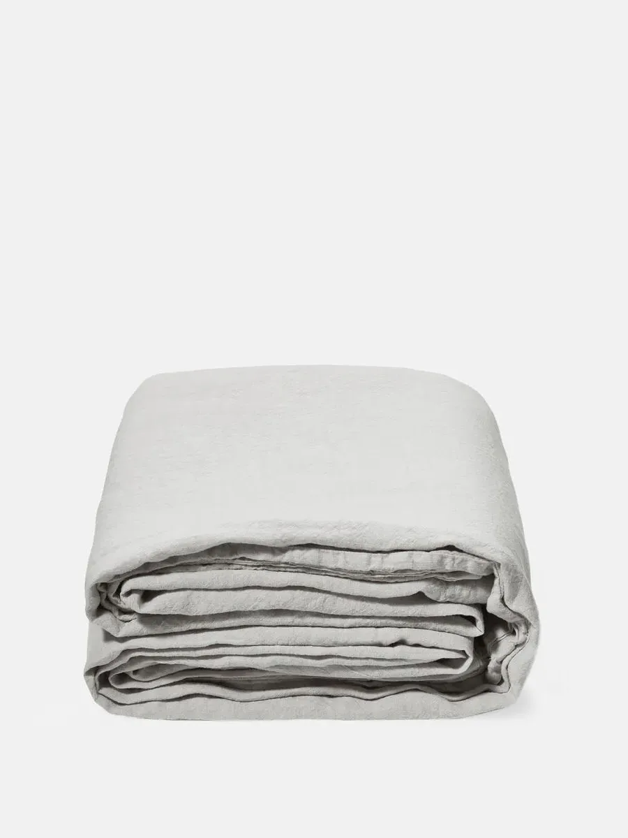 Double Duvet Cover - Light Grey, Linen image