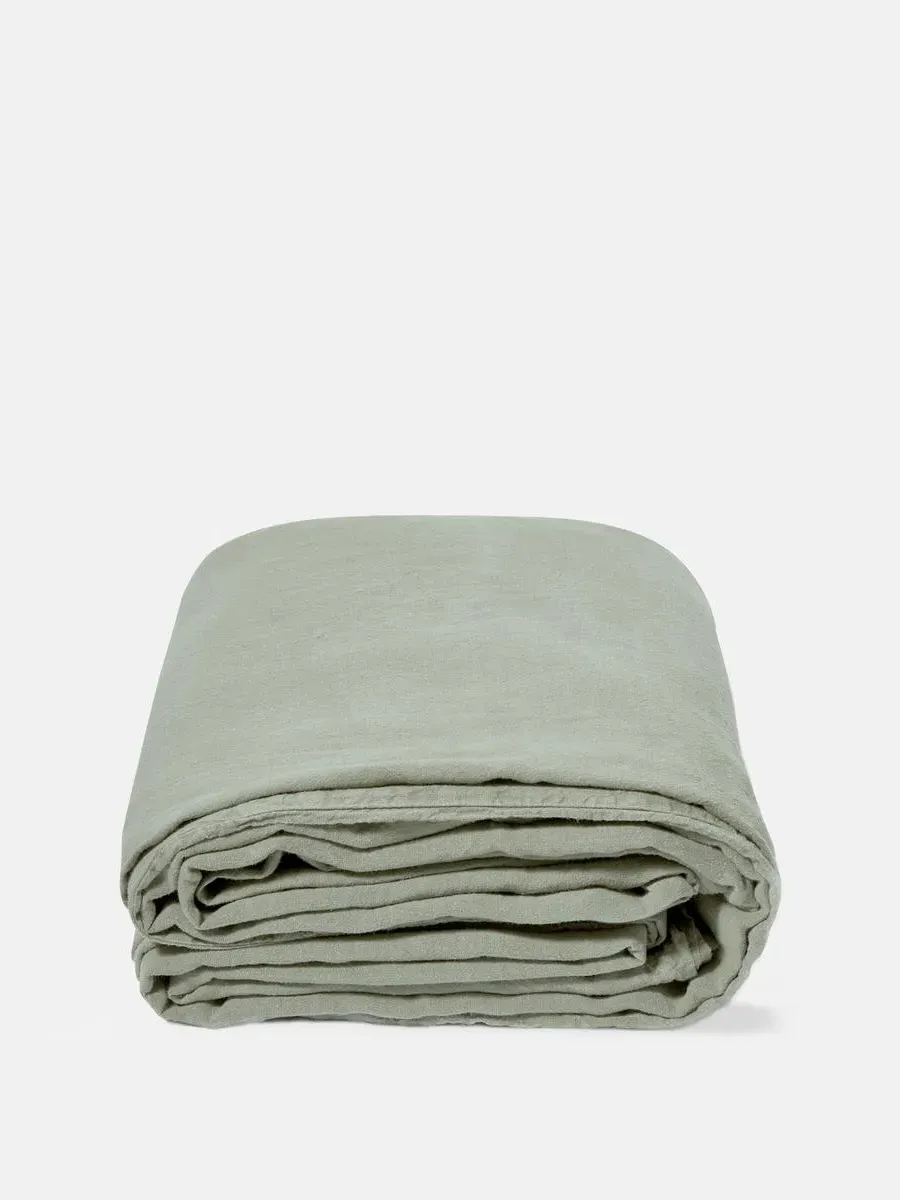 Double Duvet Cover - Sage, Linen