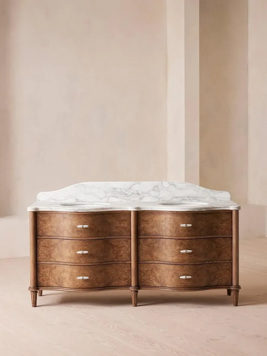 Double Vanity Unit - Olive Ash, Marble Top image