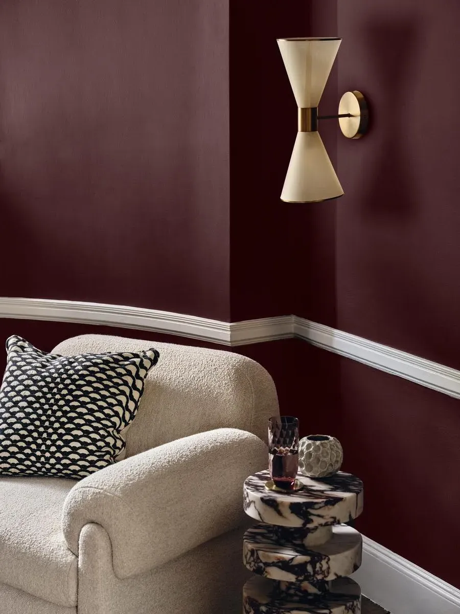 Double Wall Light with Conical Shades - Brass image