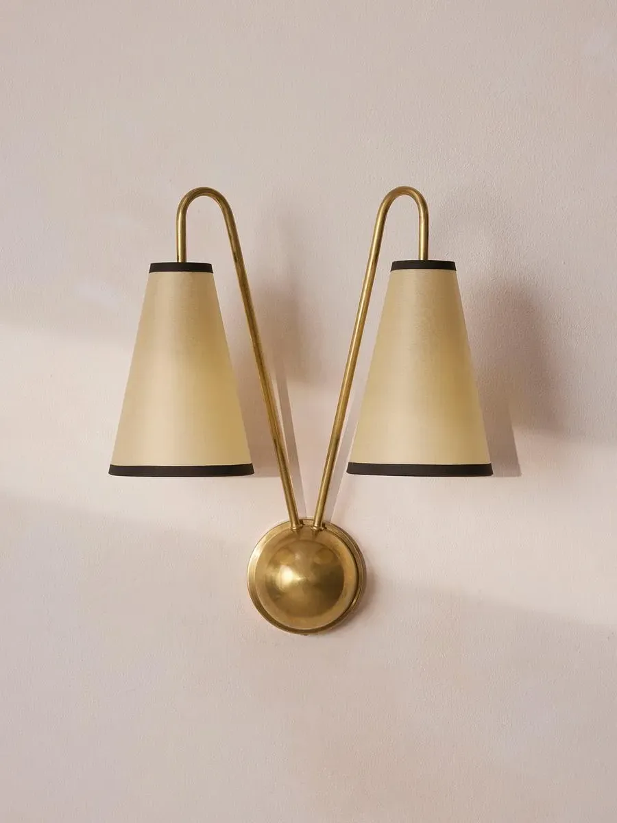 Dual-Shade Wall Light - Antiqued Brass image