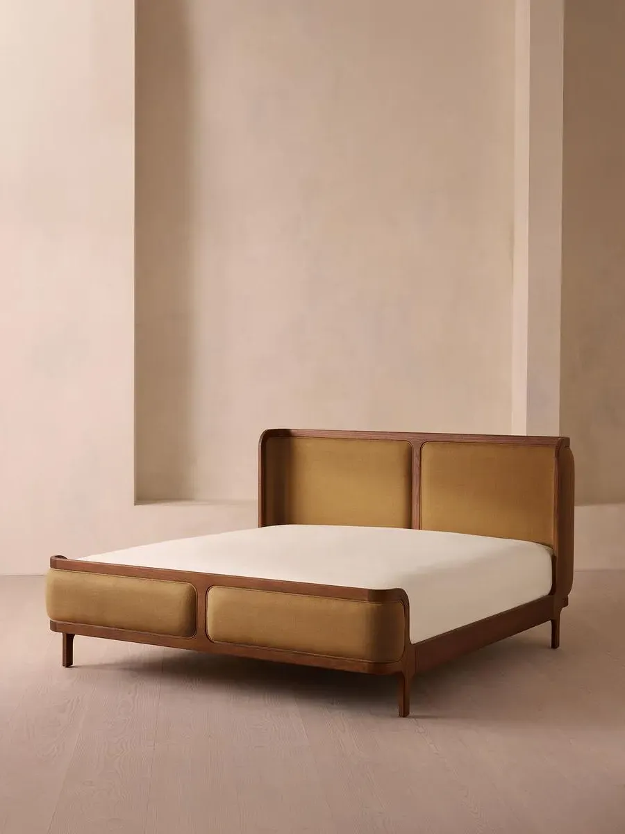 Emperor Bed Frame - Ochre, Linen