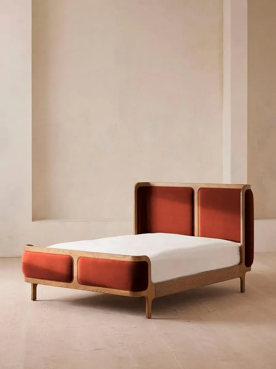 Emperor Bed Frame - Rust, Velvet