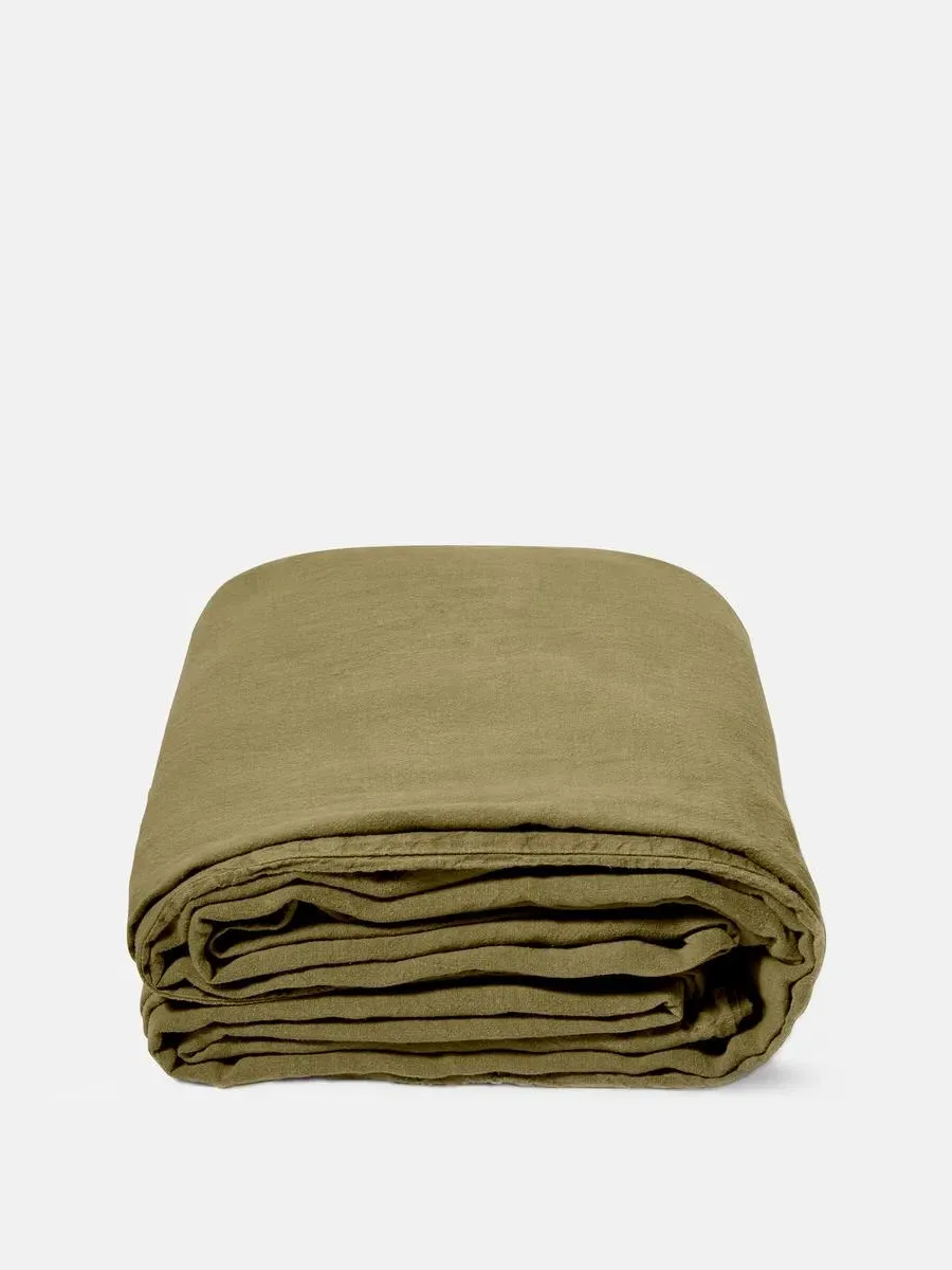 Emperor Duvet Cover - Olive, Linen
