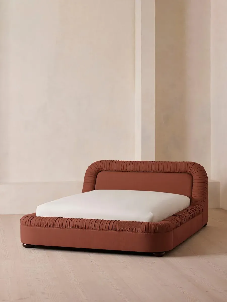 Emperor Size Bed with Headboard - Sienna, Linen