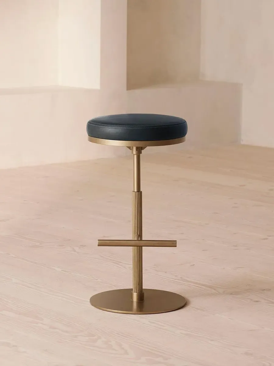 Fixed-Height Barstool - Sapphire, Leather image