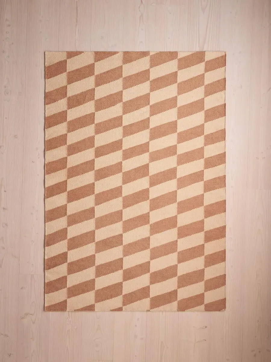Flatweave Rug Checkerboard - Antique Rose image