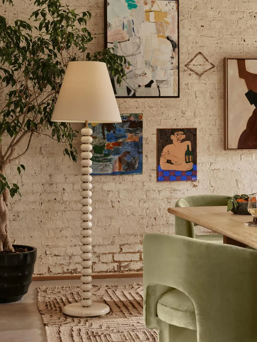 Floor Lamp with Ring Base - Cream, Lacquer image