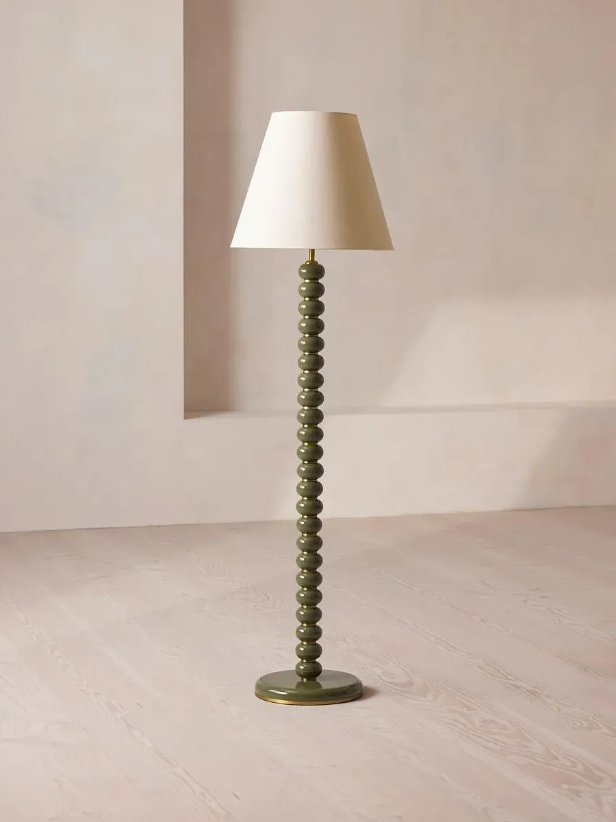 Floor Lamp with Ring Base - Olive, Lacquer