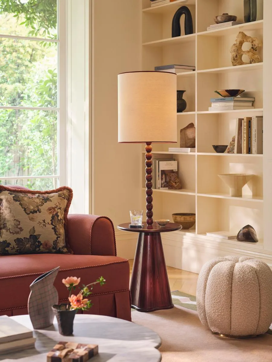 Floor Lamp with Table - Bordeaux, Oak image